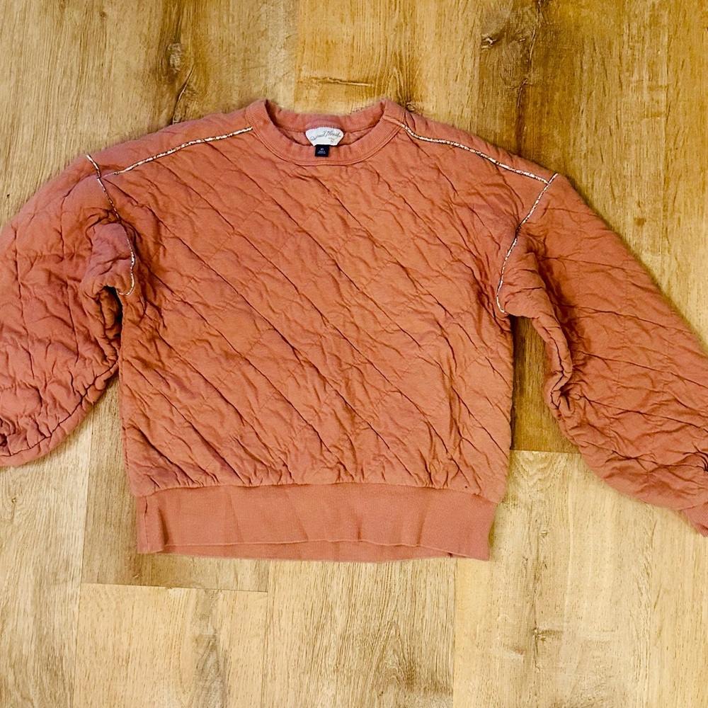 Universal Thread Quilted Sweatshirt in Rust